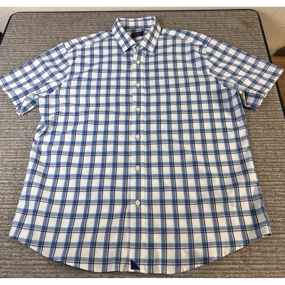 UNTUCKit Mens Medium Booker Short Sleeve Button Down‎ Plaid Shirt Performance - Picture 2 of 7